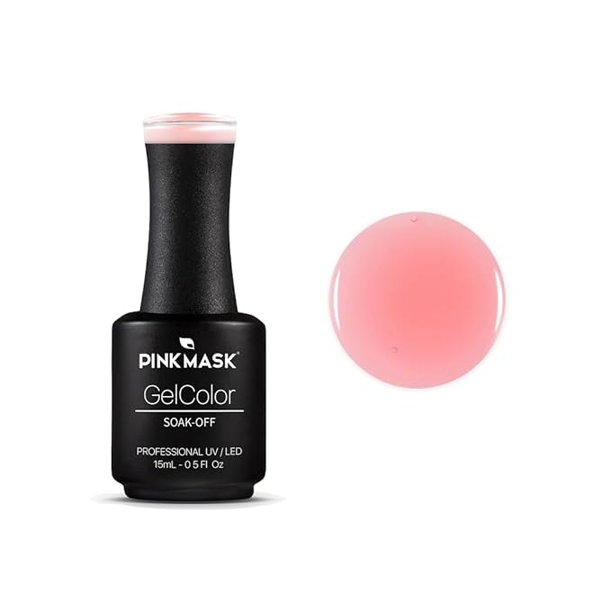 PINK MASK Gel Color Nail Polish Baby Milk 15ml / o.5 oz - UV/LED Gel Polish, Non Wipe, Long Lasting, Soak Off Formula