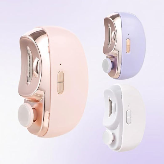 Electric Nail Clippers with Light, Baby Nail Ttrimmer Electric Automatic Finger Toe Clippers Fingernail Grinder Nail Filer Electric for Senior Adults Dual-Speed Child-Lock (Pink)