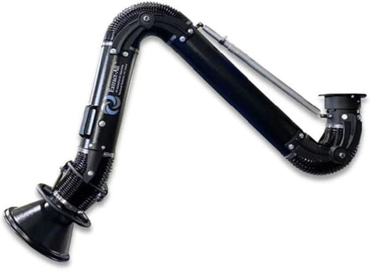 Extract-All Wall-Mounted Dust Absorber for Air Purification, Expanded Diameter Capture Hood Welding Fume Extraction and Source Capture Arm Smoke Absorber with 180° Arm Swing (Black, 4"x102")