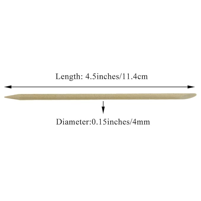 HAHIYO 4.5inches 100PCs Orange Wood Stick for Nail Wooden Nail Cuticle Pusher Stick Double Sided Cuticle Remover Manicure Pedicure Pusher Stick Wood Cuticle Stick for Nail Manicure Tool Nail Cleaning