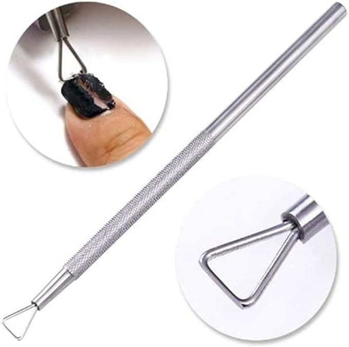 2Pcs Silver Stainless Steel Nail Art Remover Tool Triangle Cuticle Peeler Scraper Remove Gel Nail Polish Cuticle Pushers Nail Tools and Accessories,Foot, Hand and Nail Care