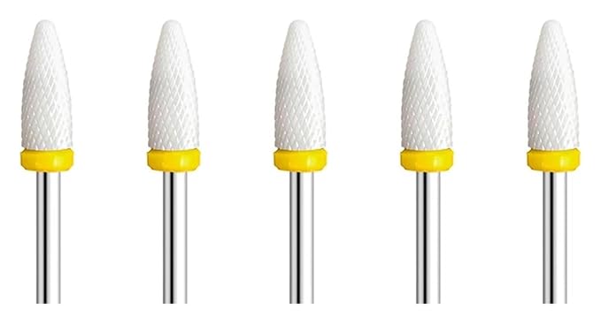 WWJN 5Pc Ceramic Nail Art Drill Bits Rotary Cutter Clean Apparatus for Manicure Nail Milling Machine Accessories Removal Nail Gel Tool