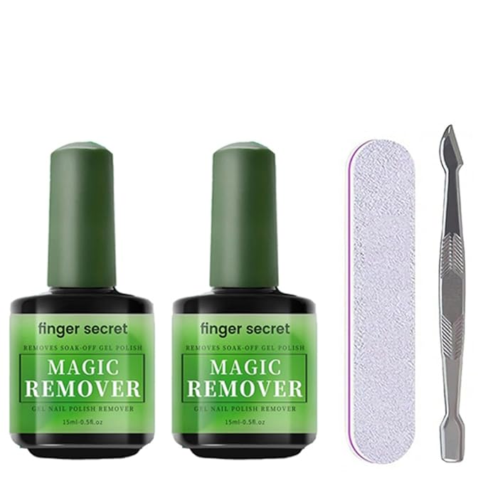 Gel Nail Polish Remover,Professional Gel Polish Remover for Nails,Gel Remover Quick Easy Polish Remover UV/LED Gel Polsih In 2-3 Mins (1set, Gel Remover 2pcs Set)