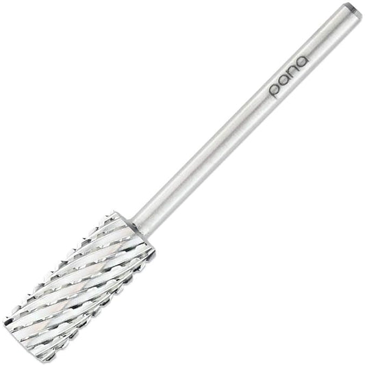 PANA Nail Carbide Cylinder Bit - Two Way Rotate use for Both Left and Right Handed - Fast remove Acrylic or Hard Gel - 3/32" Shank - Manicure, Nail Art, Drill Machine (2X Coarse, Silver)