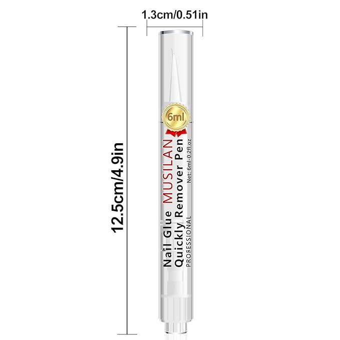 3 IN 1 Nail Glue Remover,3PCS 6ML Nail Glue Remover Pen For Press On Nails,Click Remove Pen Design,Click Glue Gel For Fake Nails Debonder Adhessive Not for Gel Polish Base Coat
