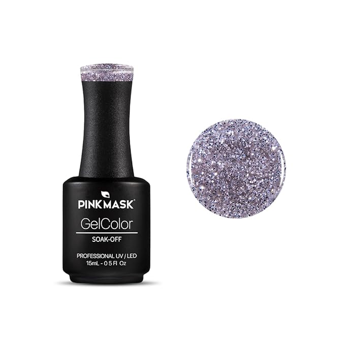 PINK MASK Gel Color Nail Polish Miley - Popstar Col. 15ml / o.5 oz - UV/LED Gel Polish, Non Wipe, Long Lasting, Soak Off Formula