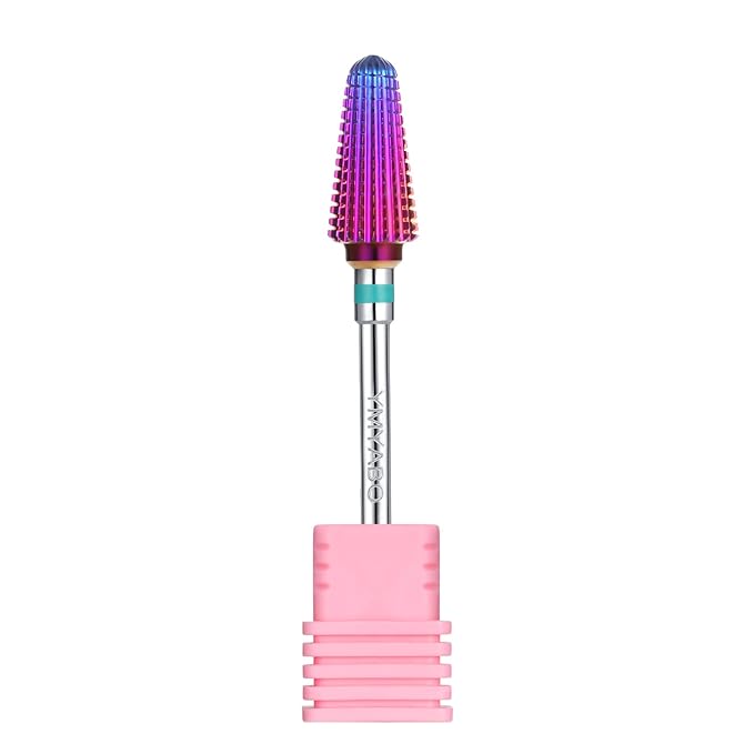 Nail Drill Bit,Professional 3/32" Purple Tornado Carbide Tungsten Multifunction Bits， Fast Remove for Hard Gel and Acrylic, Manicure Pedicure Cuticle Nail Polishing Tool-Coarse