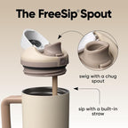 Owala FreeSip Tumbler Stainless Steel Water Bottle 30 oz Lightly Toasted | - Image 3