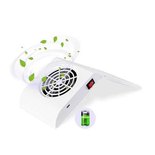 Mini Rechargeable Nail Dust Collector for Personal Use at Home，cordless Small Quiet Vacuum Nail Fan Dust Collector Vent for Nail Art, Foldable Design, 2 Filter Bags