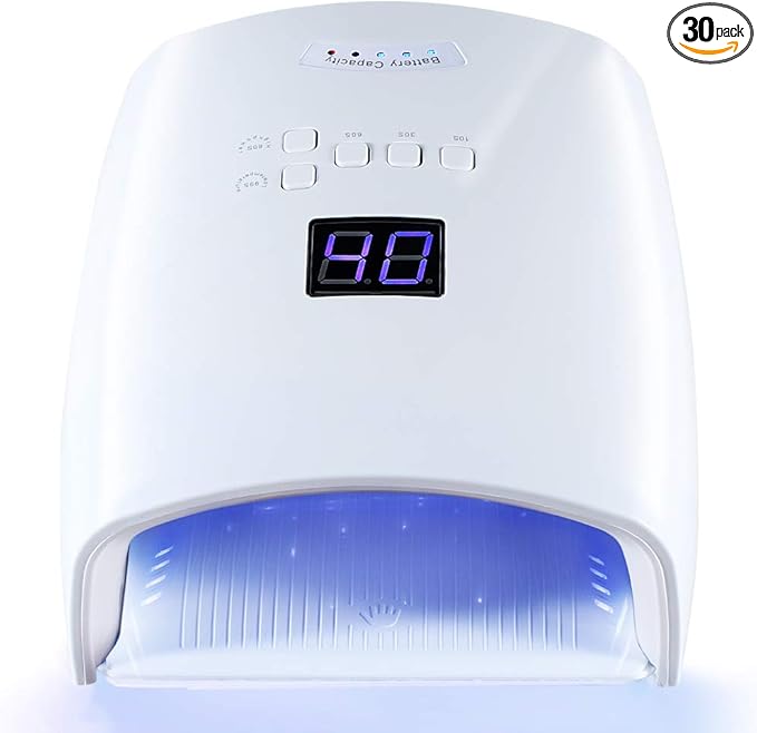 Rechargeable UV LED Nail Lamp, Professional Cordless UV Light for Nails Nail Lamp Machine with Automatic Sensor, 5 Timer Setting Fast Nail Light Curing Lamp for Salon & Home