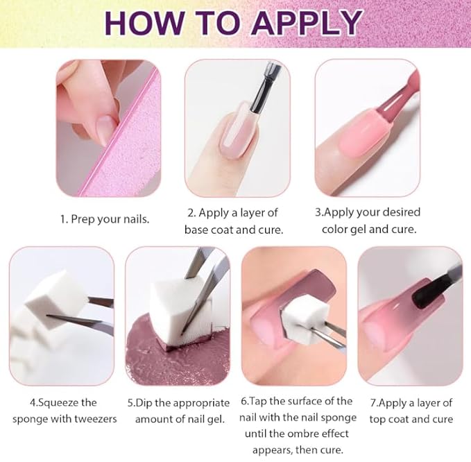 Gradient Painting Gel, 24 Gliter Colors Ombre Gel Nail Polish for Pigment Pat Silver&Gold Aura Nails, French Manicure DIY Nail Art Long-lasting No-wipe Palette A