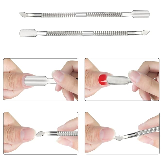 8-Piece Cuticle Trimmer Set - Cuticle Nipper, Remover, Cutter with Pusher - Stainless Steel Nail Tools for Fingernails and Toenails (Silver)