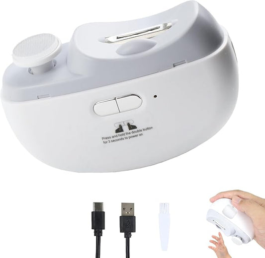 Electric Nail Clipper with Polishing - 2 in 1 Automatic Nail Clippers,Dust Storage & LED Light,Rechargeable,Cordless Electric Nail Trimmer for Men/Women/Seniors/Kids