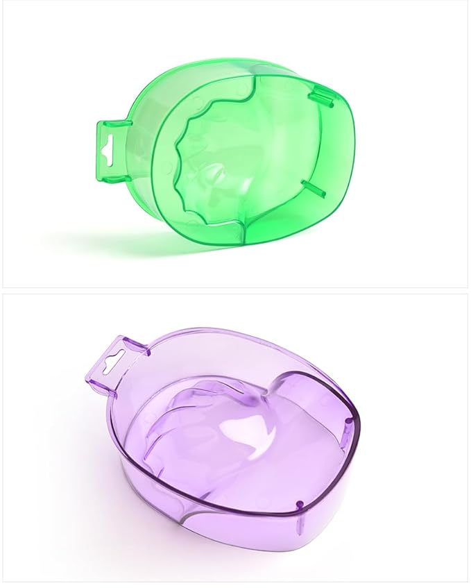Nail Spa Soak Bowl Gel Polishing Remover Manicure Soaking Bowl Clear Acrylic Nail Soak Bowl Warm Water Bowl Hand Bowl With Handle Hand Care Tools, Purple