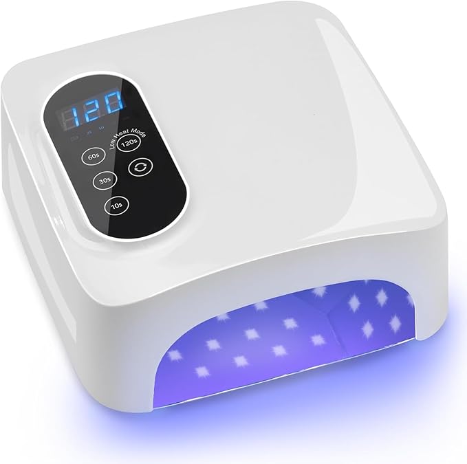 𝐔𝐩𝐠𝐫𝐚𝐝𝐞𝐝 72W Cordless Led Nail Lamp, Rechargeable Nail Dryer, Portable Gel UV Led Nail Light with Metallic Reflector Base, Professional Gel Curing Lamp with 4 Timer Setting for Home and Salon