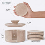 Beige Marble Coasters Set of 6 - Image 3