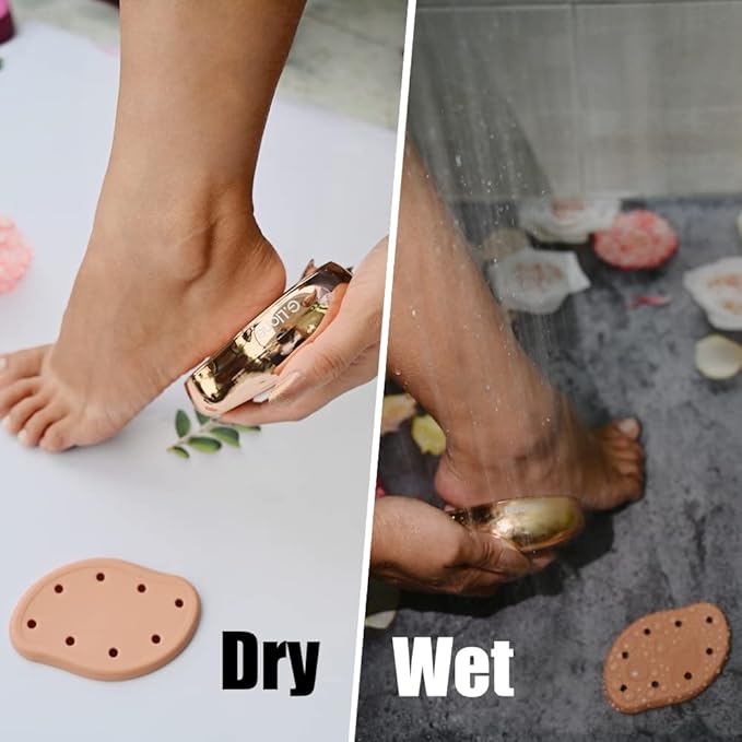 Nano Glass Foot File Callus Remover - Crystal Glass Pedicure Foot Care Foot Scrubber Painless Dry and Wet Use for Hard Skin Calluses Removal (Gold)