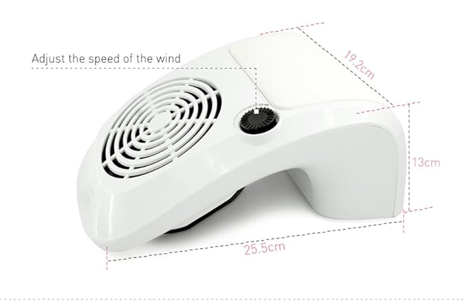 KADS Adjustable Nail Dust Collector Suction Fan with 2 Dust Collecting Bags, Powerful Nail Vacuum Cleaner Machine Manicure Tools, Practical Nail Art Salon Cleaning Equipment (110V)