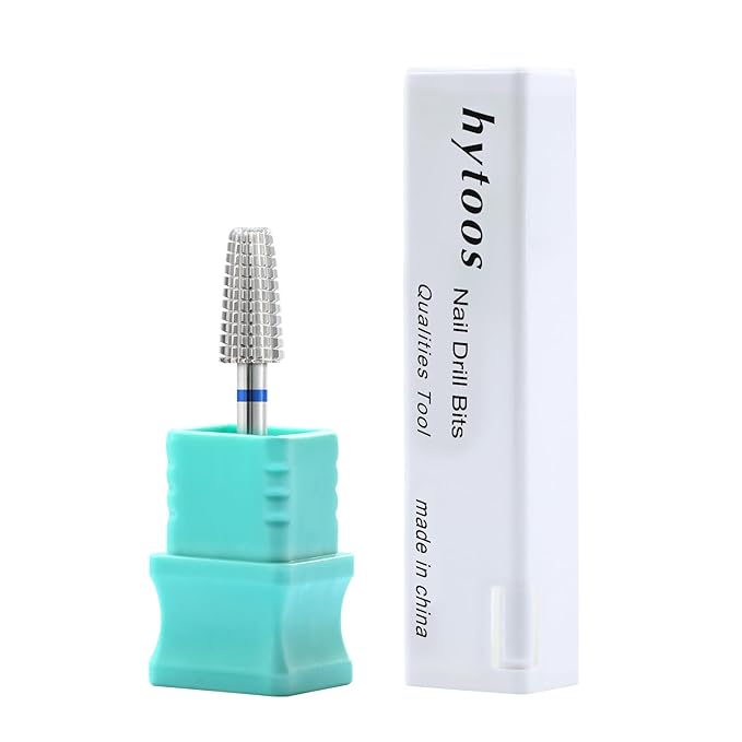 Mini 5 in 1 Nail Drill Bit, 10mm Tapered Drill Bits for Nails, 3/32" Two-way Professional Safety Carbide Nail Bits, Electric Manicure Acrylic Gel Polish Cuticle Clean Removal Tool, Medium