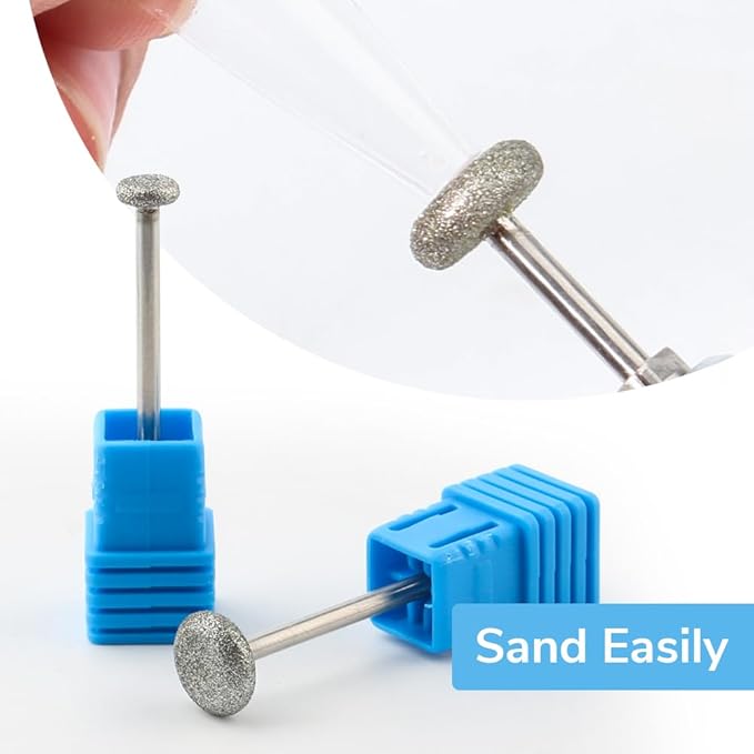 QUNZHAO 2Pcs Diamond Nail Drill Bits Carbide Cuticle Remover Bit for Under Nail Dead Skin Cleaning Cuticle Remove Nail Art Design Manicure(02 set)