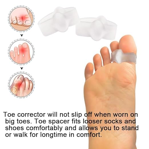 10 Pieces Bunion Corrector for Overlapping Toes, Silicone Toe Separators with 2 Loops, Big Toe Spacer Suitable for Bunion and Corrector and Spacer