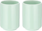 HARFINGTON 2pcs Japanese Ceramic Tea Cups 8oz / 240ml Simple Solid Color No by HARFINGTON