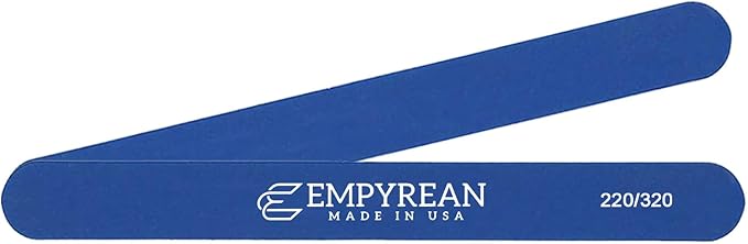 Empyrean Premium Nail Files | Made in USA | Fine 220/320 Extra Fine | Professionals Choice | Disinfectable Washable Reusable | Dark Blue Nail File