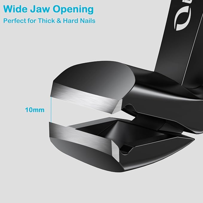 Toenail Clippers for Thick Toenails, Heavy Duty Toe Nail Clippers for Seniors Ingrown Toenail, Angled Head Nail Clippers for Men & Women, Professional Nail Cutter Podiatrist Toenail Clippers Kit-6 Pcs