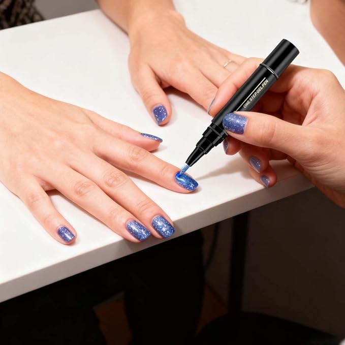 Nail Polish Pens, 3 in 1 Quick Dry Gel Polish Pens with 18 Colors 5ML, for DIY Nail Art, Easy Home Use for Women (Color 1-6)
