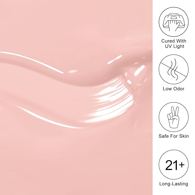Imtiti Nude Gel Polish, Nude Neutral Gel Polish 3 in 1 One Step Gel Polish Kit, Soak Off LED U V Gel Polish Nail Art Starter Manicure Salon for Women Girls 0.3 Fl Oz