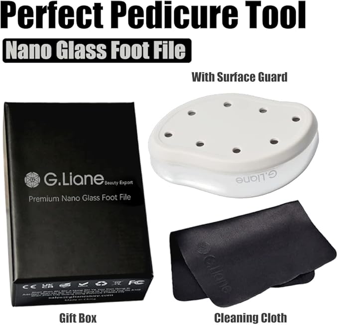 Nano Glass Foot File Callus Remover - Crystal Glass Pedicure Foot Care Foot Scrubber Painless Dry and Wet Use for Hard Skin Calluses Removal (Silver)
