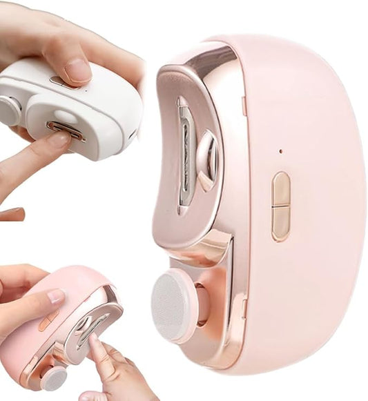 Electric Nail Clipper, FUNPEER 2 in 1 Electric Polishing Automatic Nail Clippers with 2 Adjustable Speeds Electric Finger Nail Clippers for Kids, Women, Seniors and Caregivers (pink2)