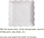 Ceramic Plate, Square Embossed Lace Plate - Image 2