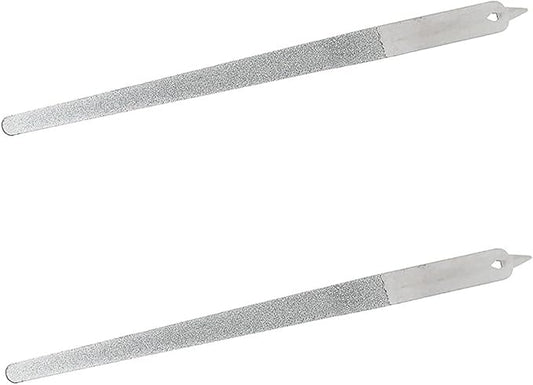 2PC Diamond Dust Nail File - Stainless Steel Nail Dresser with Non Slip Professional Double Sided for Natural Nails- 9 Inch