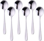 Buyer Star Bouillon Spoon Sets, 7-Inch Round Soup Spoons, Stainless Steel by BuyerStar