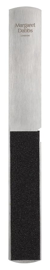 Margaret Dabbs Professional Foot File with 2 Replacement Pads, Foot Callus Remover, Feet Scrubber for Dead & Hard Skin, Feet Scrubber for Women - Stainless Steel File