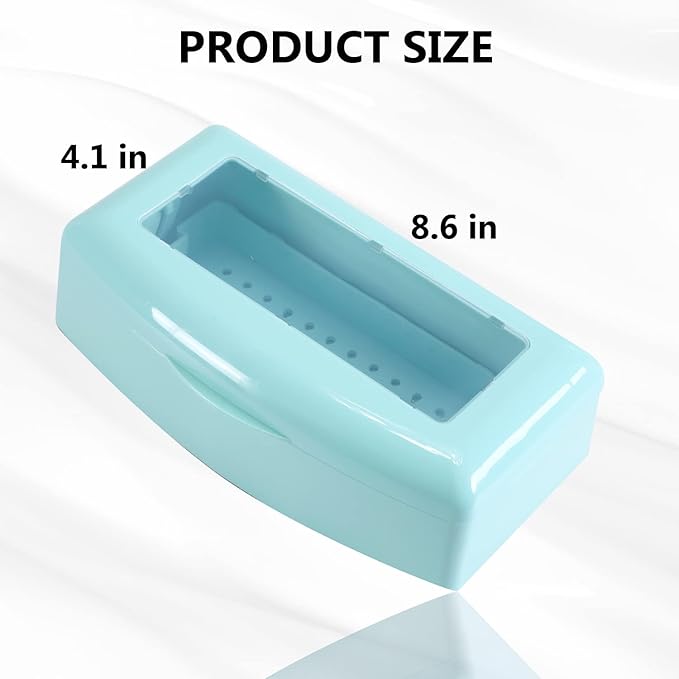 Plastic Sterilizing Tray,Sterilization Box,Nail Art Tool Sterilizer Tray, Sterilizer Tray Box Nail Art Salon Sterilizing Too（Blue）