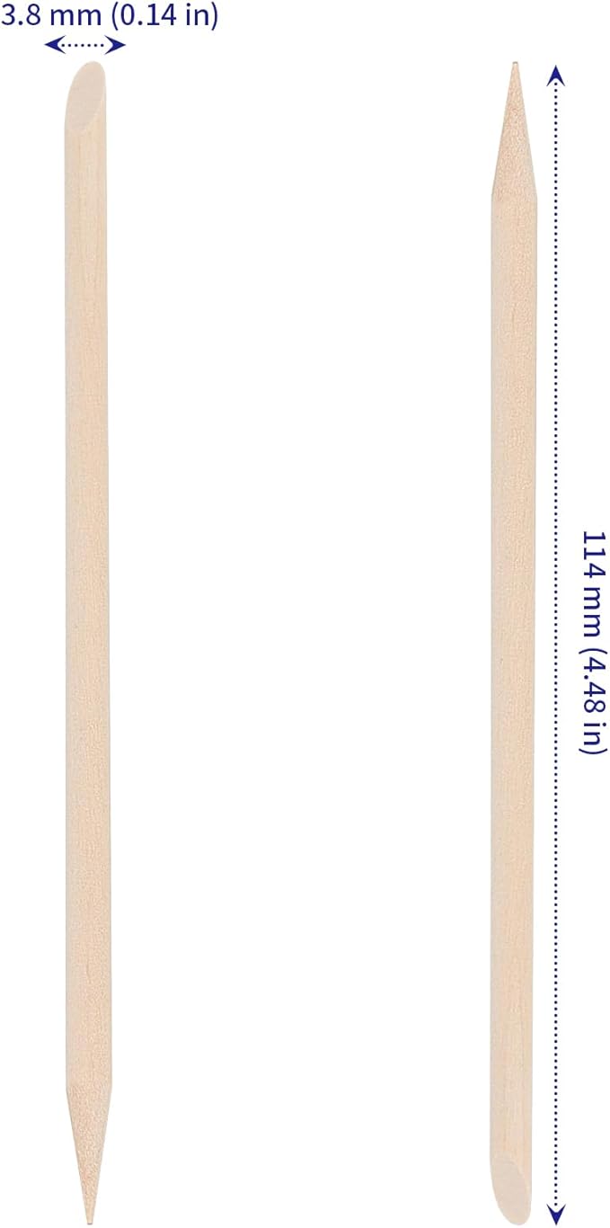 SOUJAP 1200 Pcs 4.5 Inch Orange Sticks for Nails, Wood Cuticle Sticks, Double Sided Wooden Cuticle Pusher Tool for Cuticle Pusher Remover Manicure
