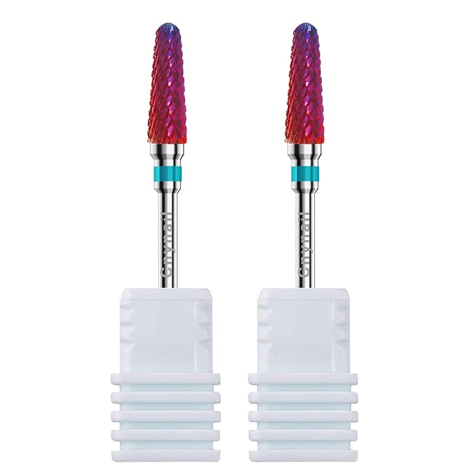 3/32" 2PCS Clean Cone Bits Medium Grit Carbide Cuticle Cleaner Bit for Electric Nail Drills – Professional Manicure Tool for Nail Salons and Home Use (M Grit. Purple)