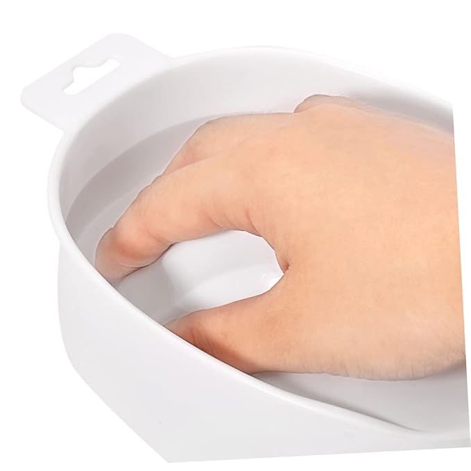 1Pc White Nail Care Soaking Bowl Rectangular Manicure Soak Tray for Nail Polish Removal Nail Art Bowl for Home and Salon Use Essential Manicure Tool