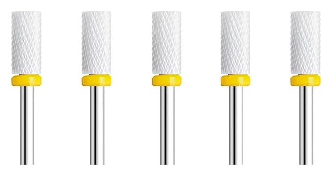 WWJN 5Pc Ceramic Nail Art Drill Bits Rotary Cutter Clean Apparatus for Manicure Nail Milling Machine Accessories Removal Nail Gel Tool