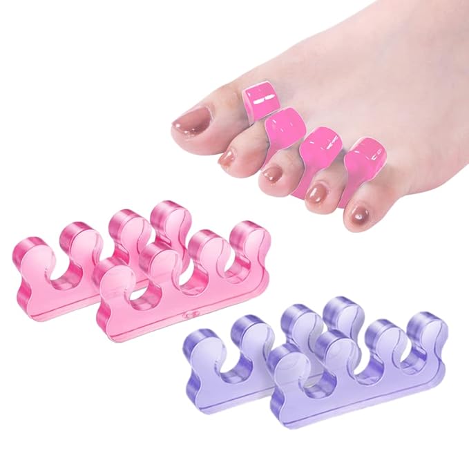 Toe Separators for Bunion & Nail Polish - Pedicure Toe Spacers & Toenail Dividers, Orthopedic Gel Material, Soft Gel Pedicure Kit Suitable for Salon Supplies