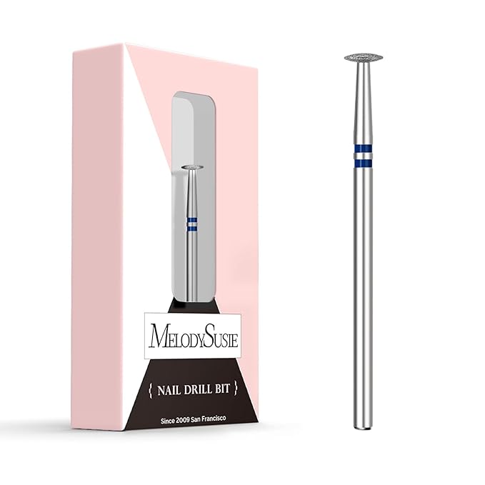 MelodySusie 5mm Umbrella Shape Cuticle Clean Nail Drill Bit 3/32'', Professional Safety Carbide Diamond Under Nail Cleaner for Cuticle Dead Skin Nail Prepare, Beginners Bits, Series Bit-S, Medium