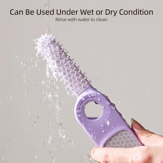 2 in 1 Foot File Callus Remover, Foot Scrubber, Multi Purpose 2 in 1 Feet Pedicure Tool with Toe Cleaning Brush, for Home Foot Care