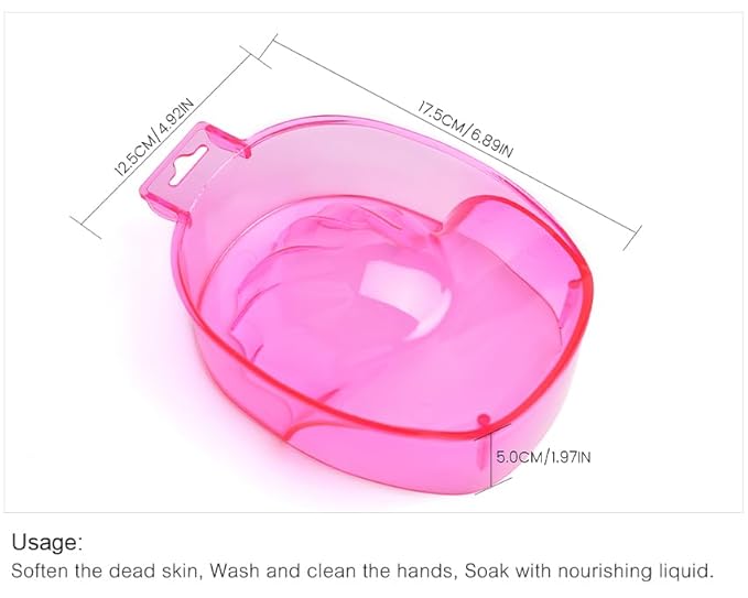 Blue siyuwuro Nail Spa Soak Bowl Gel Polishing Remover Manicure Soaking Bowl Clear Acrylic Nail Soak Bowl Warm Water Bowl Hand Bowl With Handle Hand Care Tools (Blue)