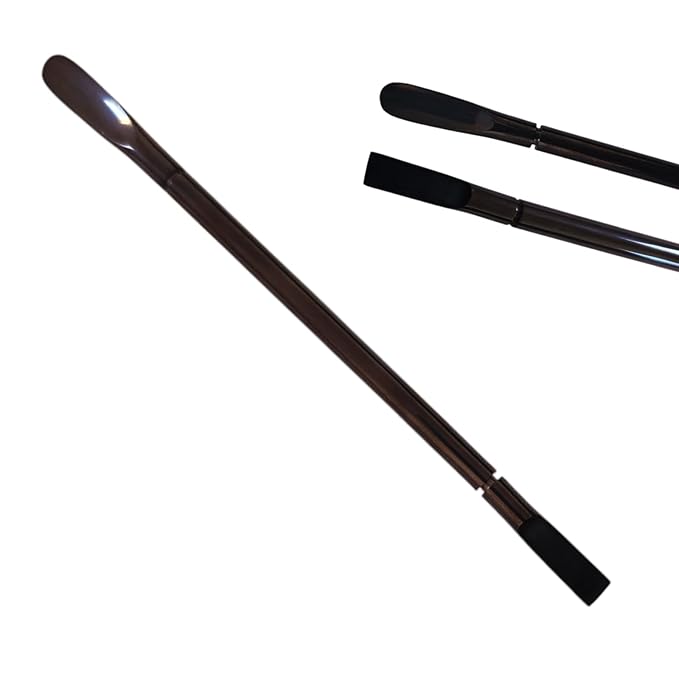 Professional Stainless Steel Cuticle Pusher, Dual-Ended, Matte Black