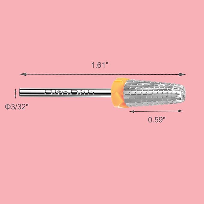 5 in 1 Nail Drill Bits, 3/32”Professional Carbide Drill Bits for Nails Multifunction Bit, Fast Remove Acrylic Hard Gel Cuticle Nail Efile Bit Manicure Pedicure,Two Way Rotate,2XC