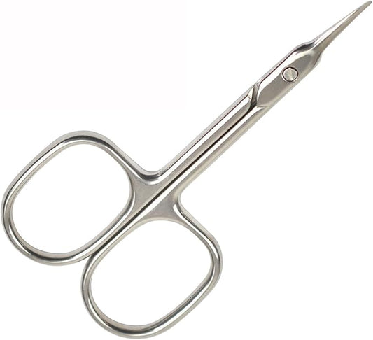 Cuticle Scissors Nail Scissors Multi-purpose Beauty Scissors for Eyebrow Eyelash Trim Nail and Dry Skin (Curved Tip)