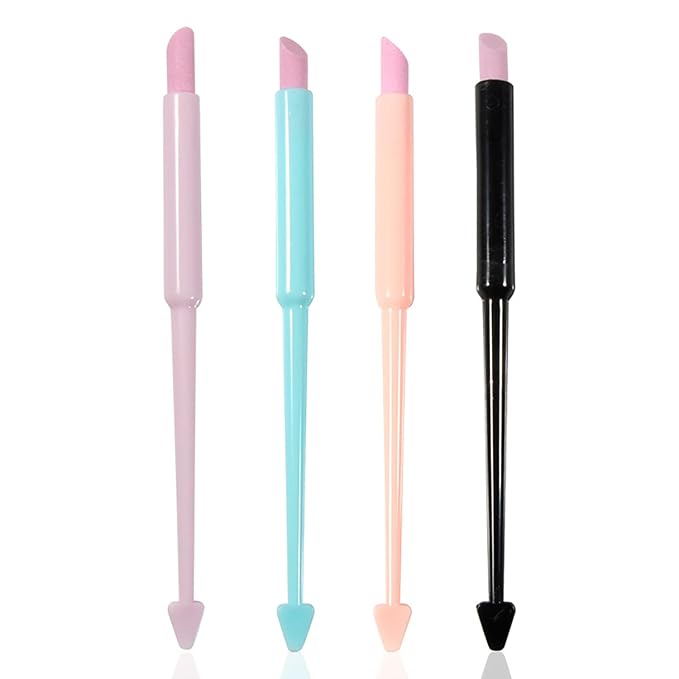 SILPECWEE 4 Pieces Pumice Stone Nail File Professional Precision Filing Cuticle Remover Cuticle Remover Nail Pusher Quartz Stone Nail Pen Manicure Stick Nail Art Tools for Salon Nails Care Supplies