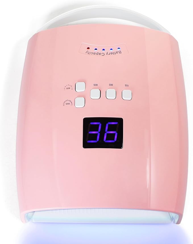 Cordless Nail Lamp, 48W Rechargeable Wireless UV Led Nail Lamp UV Gel Nail Light Nail Dryer with Auto Sensor, Professional Quick Dry Nail Curing Lamp for Salon & Home